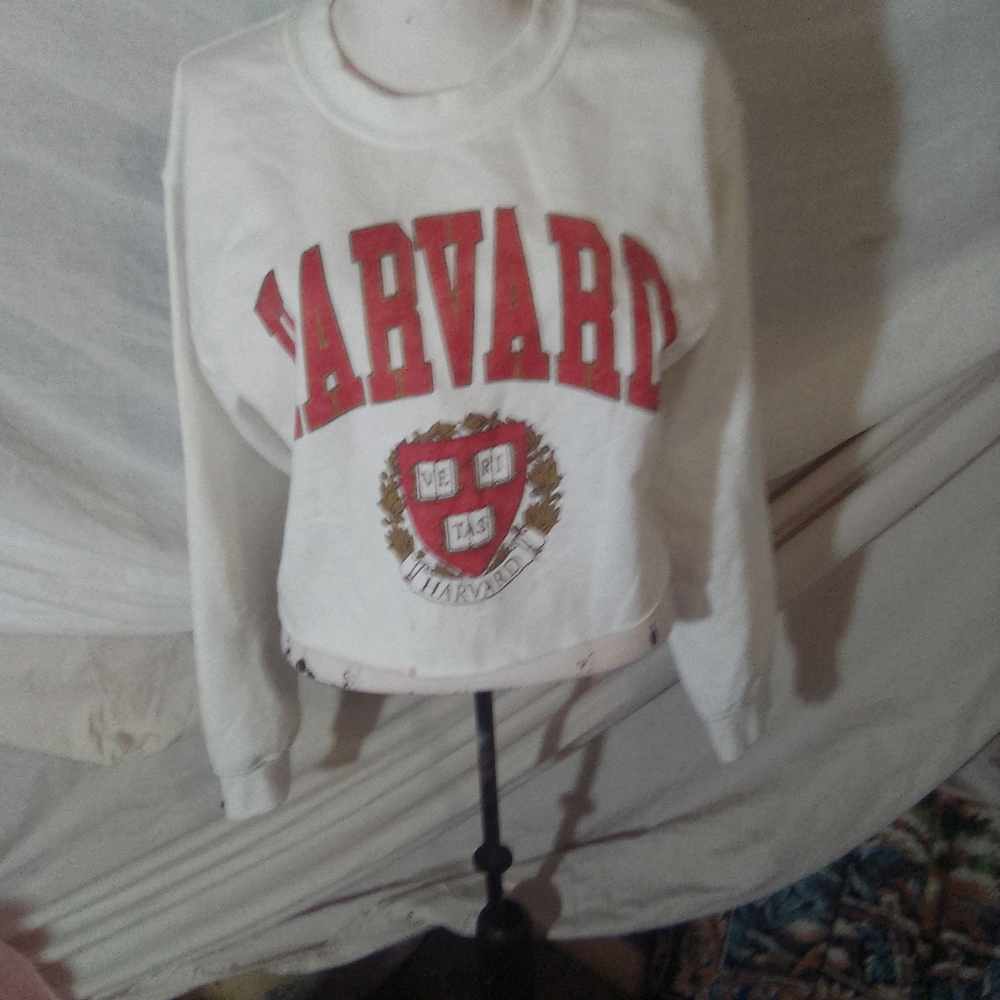 Harvard White and Red Women's Sweater